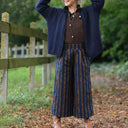 Jupe culotte Margot jacquard rayure fauve