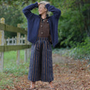 Gilet col rond Armance — mohair bleu lumineux
