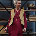 Robe Edmée — Double gaze de coton lie-de-vin