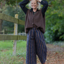 Jupe culotte Margot jacquard rayure fauve