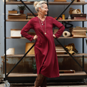 Robe Edmée — Double gaze de coton lie-de-vin