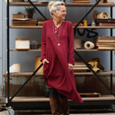 Robe Edmée — Double gaze de coton lie-de-vin
