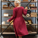 Robe Edmée — Double gaze de coton lie-de-vin