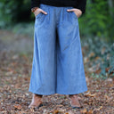 Jupe culotte Margot velours côtelé bleu navy