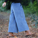 Jupe culotte Margot velours côtelé bleu navy