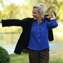 Blouse Lueur — Double gaze de coton bleu majorelle