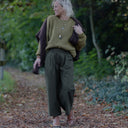 Jupe culotte Margot sergé de coton vert anglais