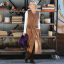 Robe Pauline — Velours côtelé camel