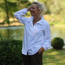Blouse Émilie – Coton lavé plumetis blanc cassé