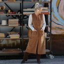 Robe Pauline — Velours côtelé camel