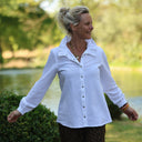 Blouse Émilie – Coton lavé plumetis blanc cassé