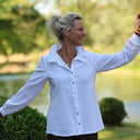 Blouse Émilie – Coton lavé plumetis blanc cassé
