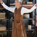 Robe Pauline — Velours côtelé camel