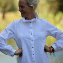 Blouse Émilie – Coton lavé plumetis blanc cassé