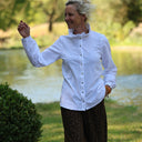 Blouse Émilie – Coton lavé plumetis blanc cassé