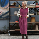 Robe Pauline — Velours côtelé framboise