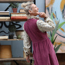 Robe Pauline — Velours côtelé framboise