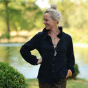 Blouse Émilie – Double gaze de coton noir