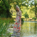 Jupe Tao — Viscose imprimée Jardin d’aquarelle