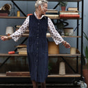 Robe Pauline — Velours côtelé marine