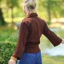 Blouse Lueur — Double gaze de coton brodée chocolat