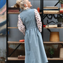 Robe Pauline — Velours milleraies bleu nuage