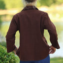 Blouse Lueur — Double gaze de coton brodée chocolat