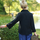 Blouse Lueur — Double gaze de coton brodée noire