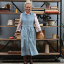 Robe Pauline — Velours milleraies bleu nuage
