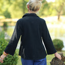 Blouse Lueur — Double gaze de coton brodée noire