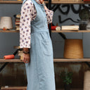 Robe Pauline — Velours milleraies bleu nuage