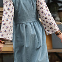 Robe Pauline — Velours milleraies bleu nuage