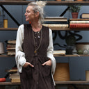 Robe Pauline — Velours côtelé chocolat