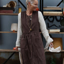 Robe Pauline — Velours côtelé chocolat