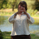 Blouse Lueur — Double gaze de coton brodée ivoire