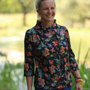 Dorine satin de coton Fleurs de crépuscule