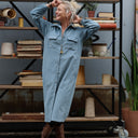 Robe Reine — Velours milleraie bleu nuage