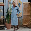 Robe Reine — Velours milleraie bleu nuage