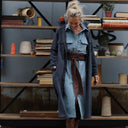Robe Reine — Velours milleraie bleu nuage