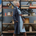Robe Reine — Velours milleraie bleu nuage