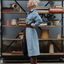 Robe Reine — Velours milleraie bleu nuage