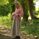 Blouse Lueur — Double gaze de coton brodée rose boisé