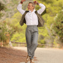 Pantalon Brieuc coton sergé tailleur gris perle