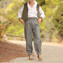 Pantalon Brieuc coton sergé tailleur gris perle