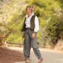 Pantalon Brieuc coton sergé tailleur gris perle