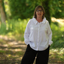 Blouse Émilie – Coton lavé plumetis blanc cassé