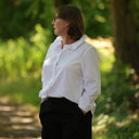 Blouse Émilie – Coton lavé plumetis blanc cassé