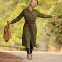 Robe Reine — Toile de coton vert sous-bois