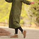 Robe Reine — Toile de coton vert sous-bois