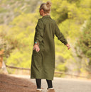 Robe Reine — Toile de coton vert sous-bois